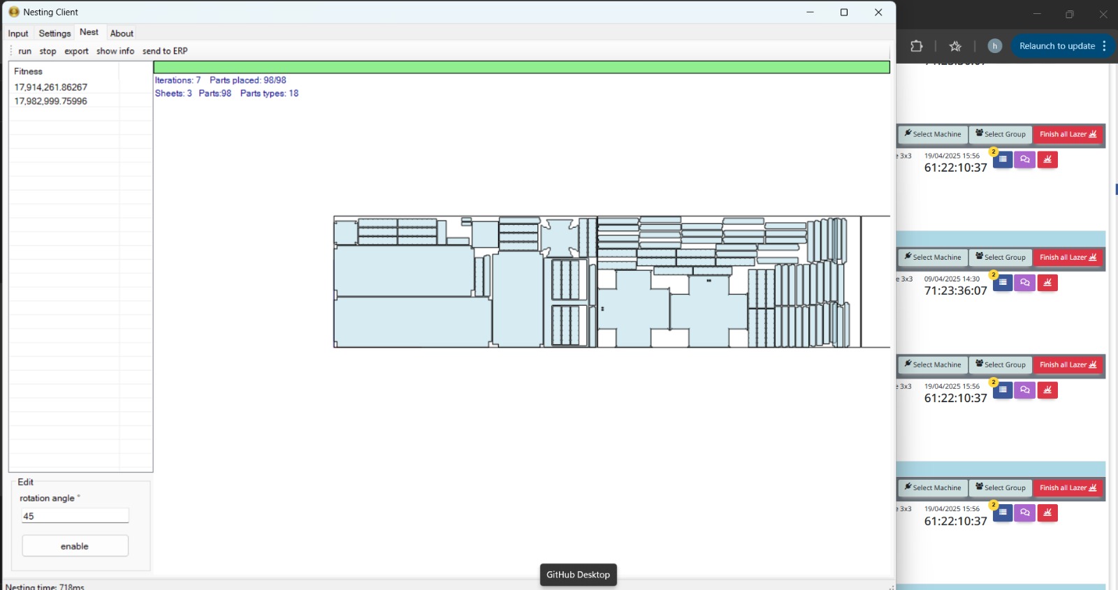 3000x1500mm CNC Plate Nesting Layout
